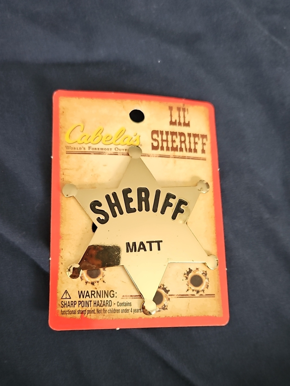 Bass Pro Shops Cabela's Kids Sheriff Pin MATT